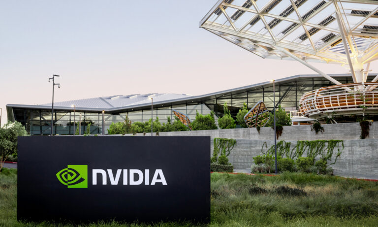 1713970722 nvidia headquarters outside with black nvidia sign with nvidia logo