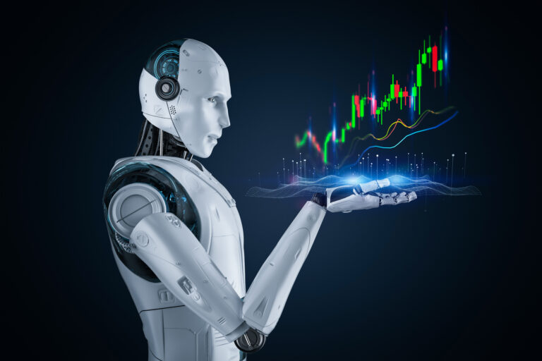 artificial intelligence ai robot big data bull market stock chart getty