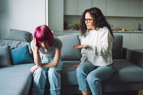 Teenage girl and mom