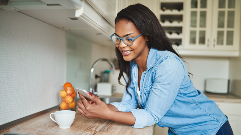 Young woman texting