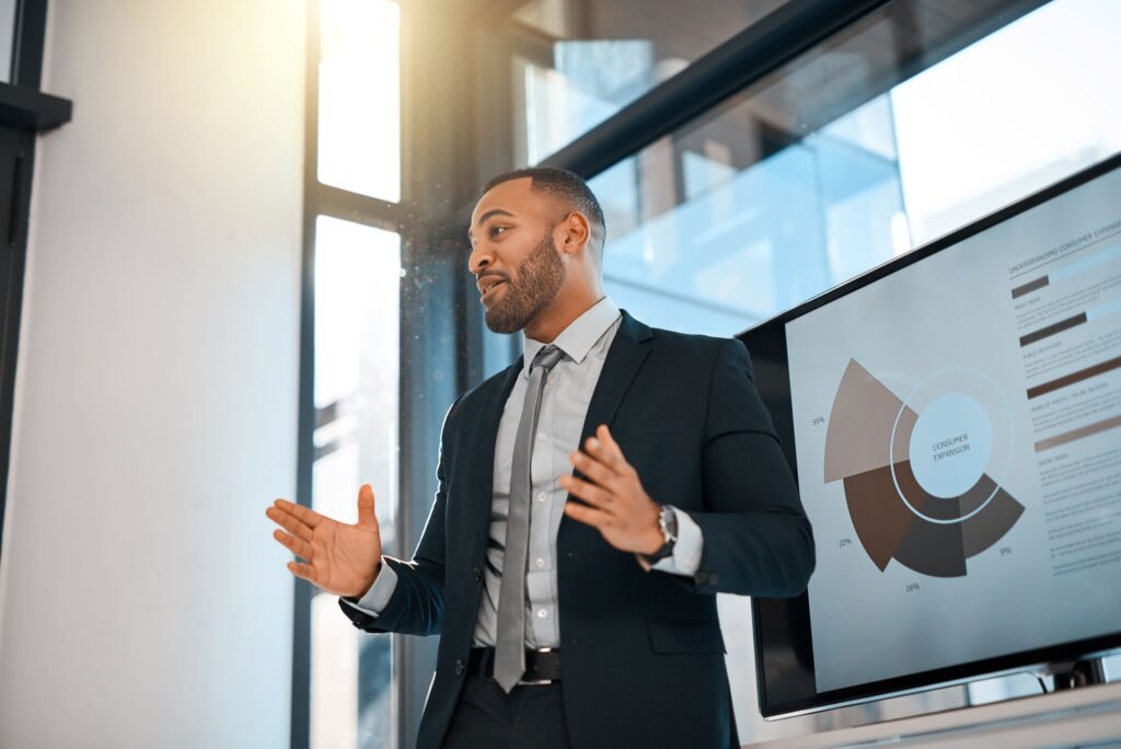 businessperson giving a presentation