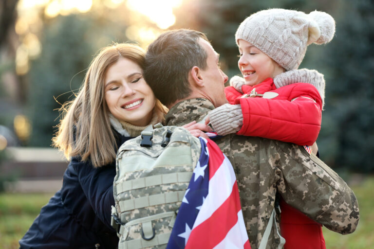 veteran with family