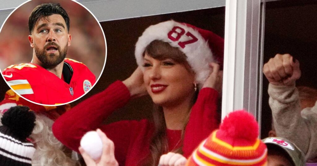 Taylor Swift Celebrates Christmas at Travis Kelce s Chiefs vs Steelers Game in Pittsburgh 046