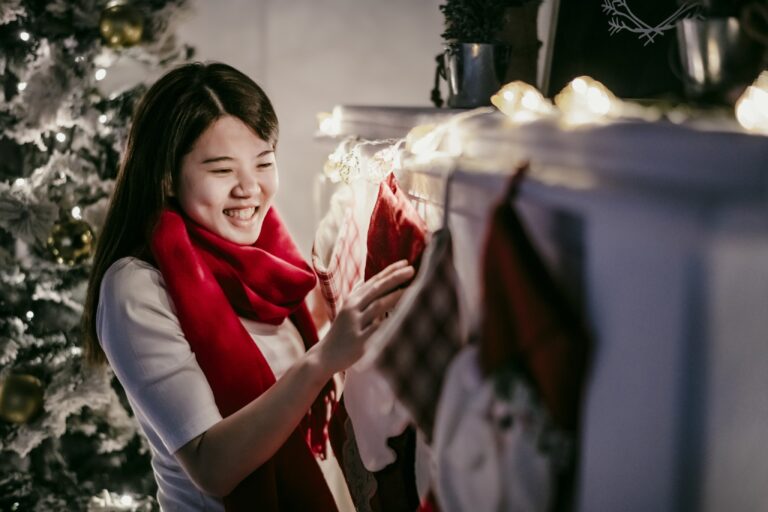 christmas stocking smiling person