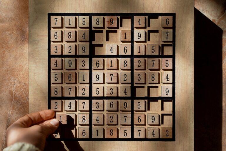 Wooden sudoku puzzle