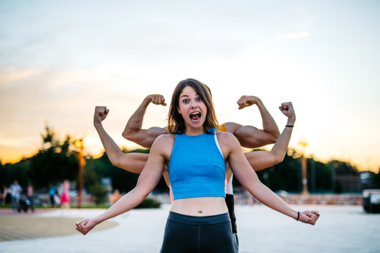 23 11 15 three people in a row in various stages of making a muscle with their arms mf dload gettyi