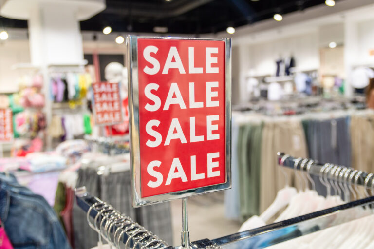 sale sign at retailer